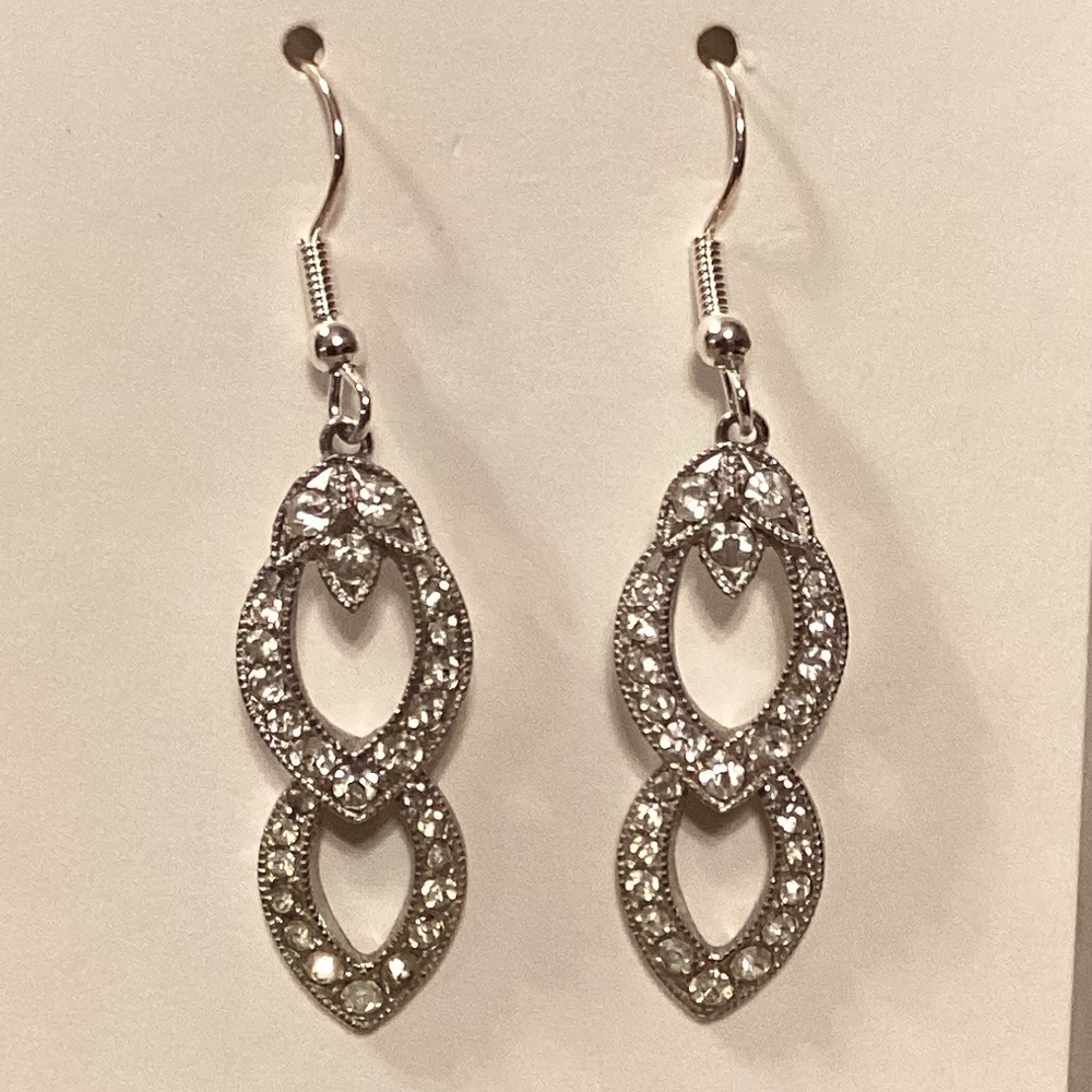 Up cycled Crystal Marquee Earrings